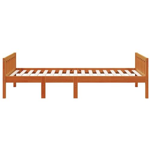 Juniorseng uden madras 80x200 cm massivt fyrretræ gyldenbrun