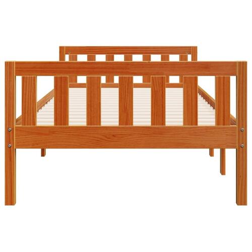 Juniorseng uden madras 80x200 cm massivt fyrretræ gyldenbrun