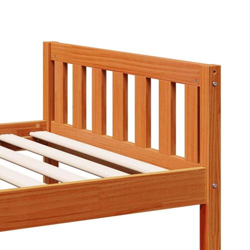 Juniorseng uden madras 80x200 cm massivt fyrretræ gyldenbrun