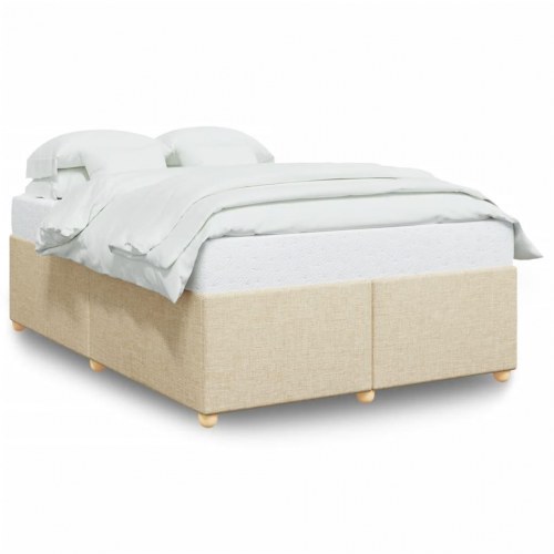 Sengeramme uden madras 140 x 200 cm stof - cremefarvet