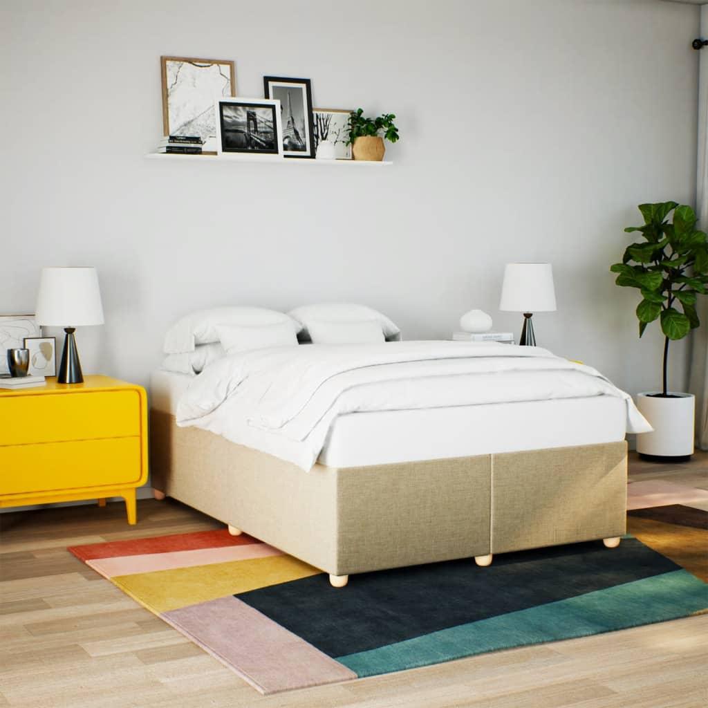 Sengeramme Uden Madras 160x200 Cm Stof Cremefarvet