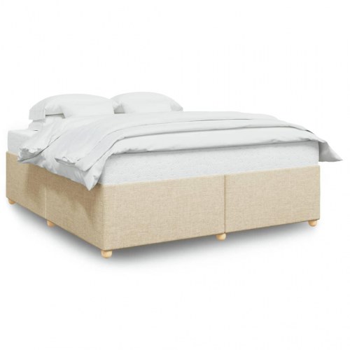 Sengeramme 180 x 200 cm i cremefarvet stof
