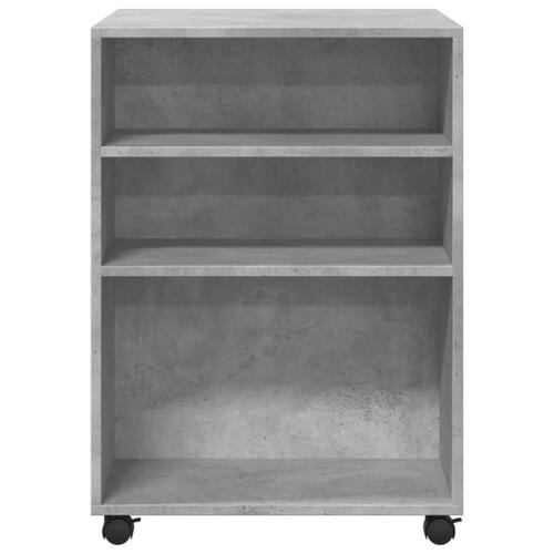 Sidebord med hjul 55x60x78 cm konstrueret træ betongrå