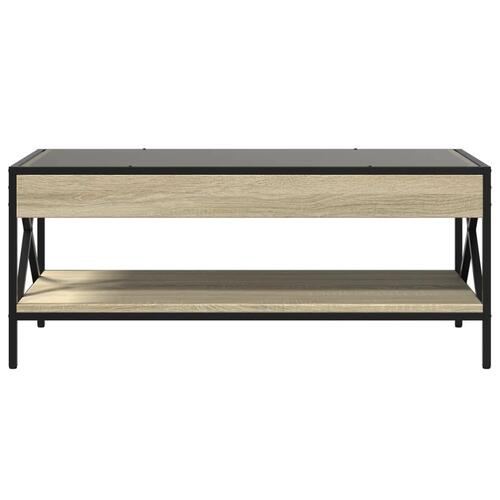 Sofabord med Infinity LED-lys 90x50x38 cm sonoma-eg
