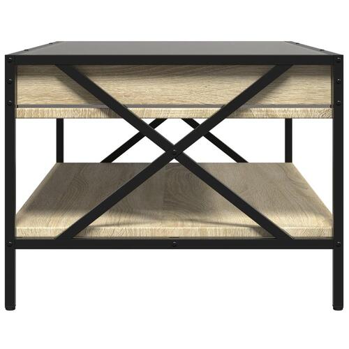 Sofabord med Infinity LED-lys 90x50x38 cm sonoma-eg