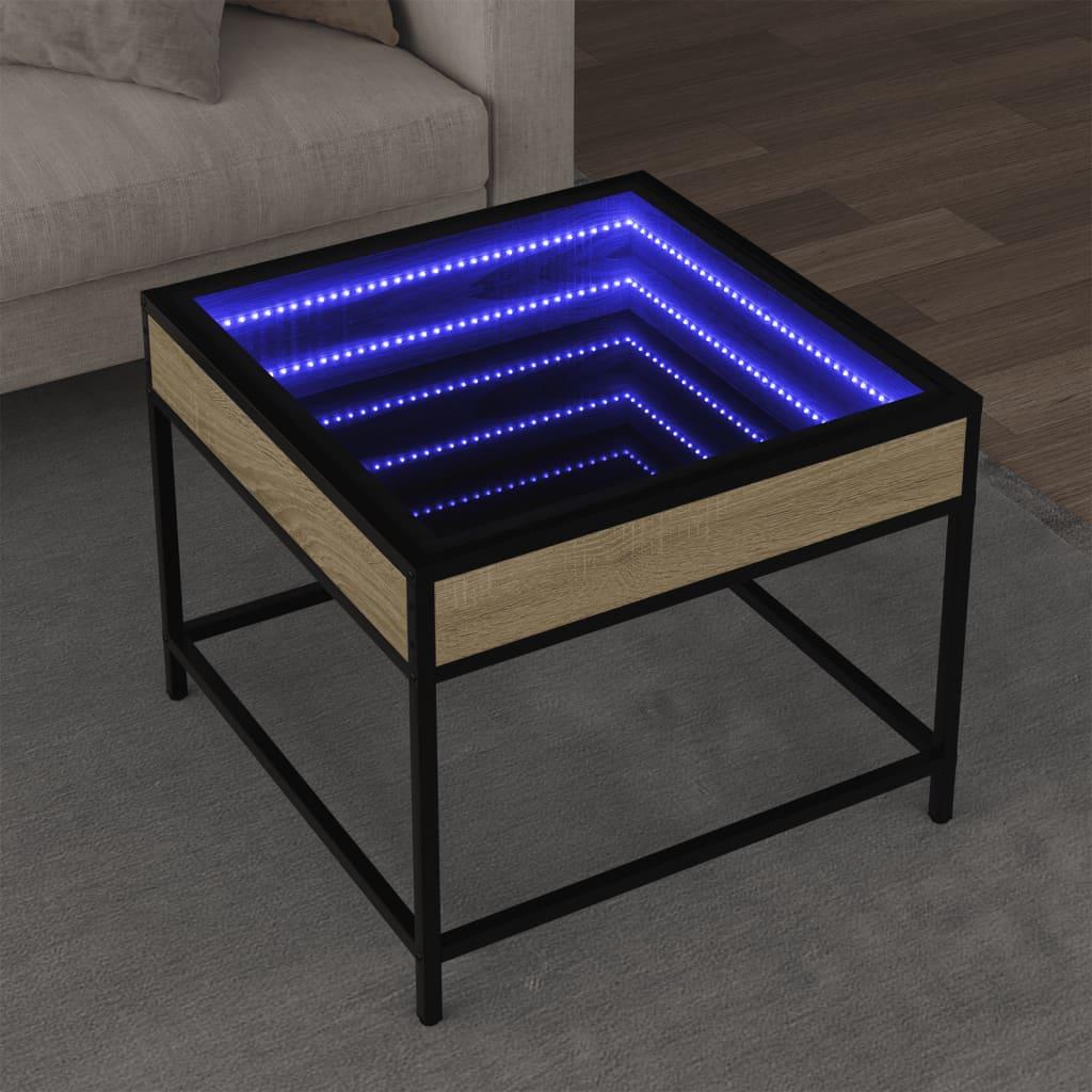 Sofabord Med Infinity Led-Lys - Sonoma-eg / 50 x 50 x 41 cm
