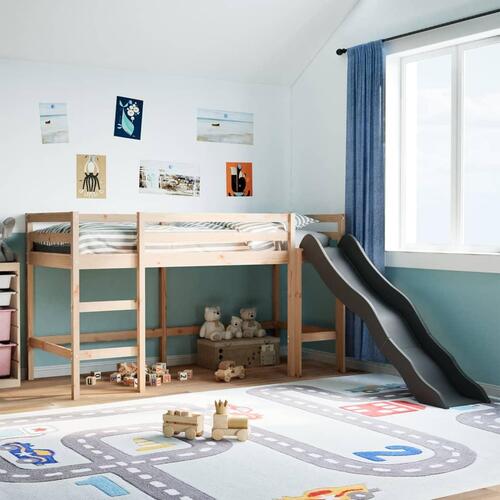Højseng uden madras 80x200 cm massivt fyrretræ