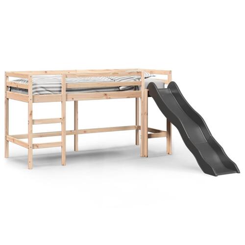 Højseng uden madras 80x200 cm massivt fyrretræ