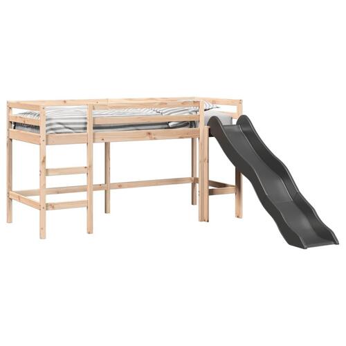 Højseng uden madras 80x200 cm massivt fyrretræ