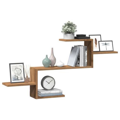 Væghængt 104x15x49 cm konstrueret træ egetræsfarve