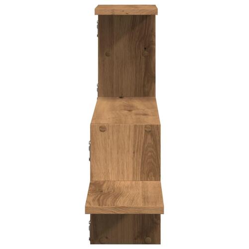 Væghængt 104x15x49 cm konstrueret træ egetræsfarve