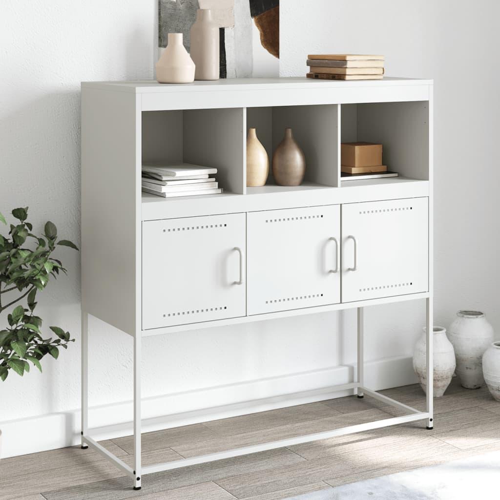 Skænk 100 5x39x107 Cm Koldvalset Stål Hvid