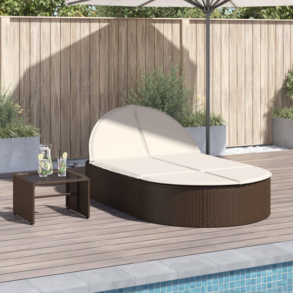 Solseng Med Hynder Polyrattan Brun