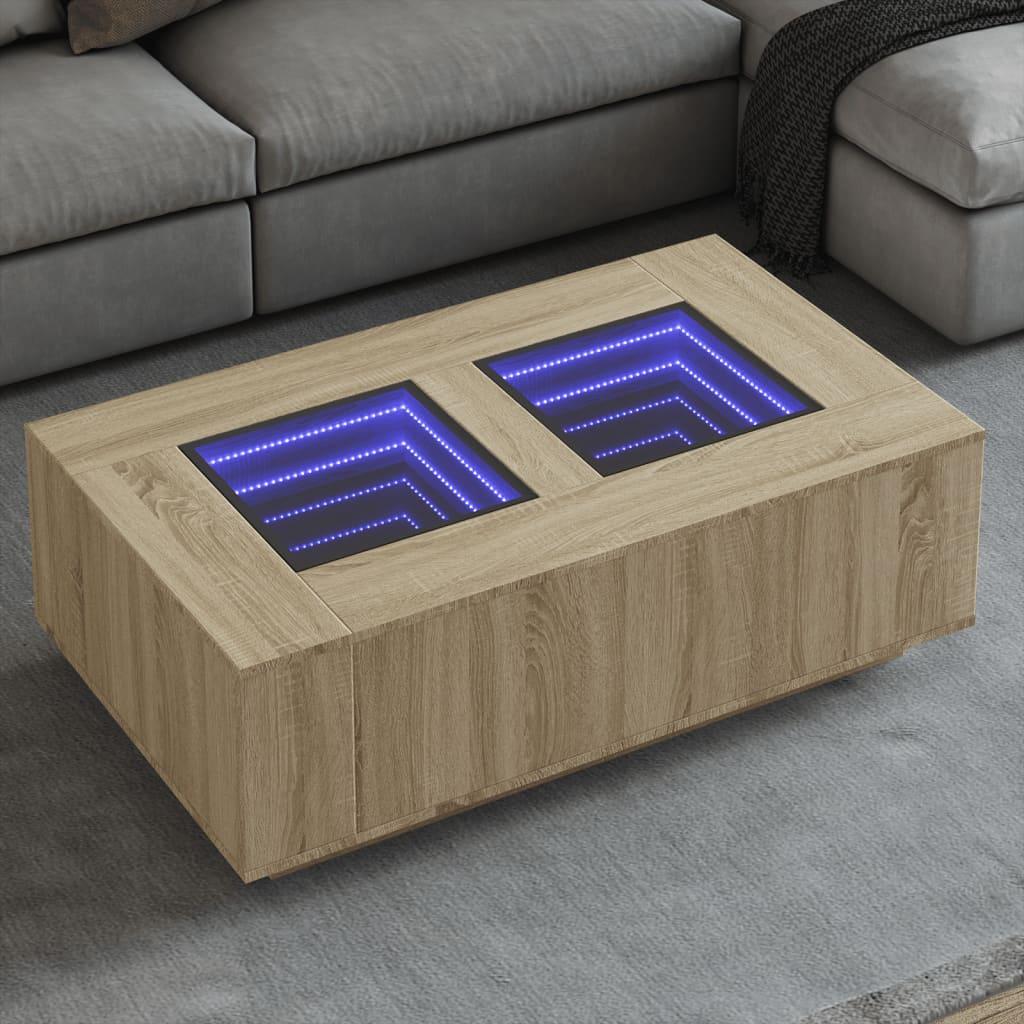 Sofabord Med Infinity Led Lys 116x69x40 Cm Sonoma Eg