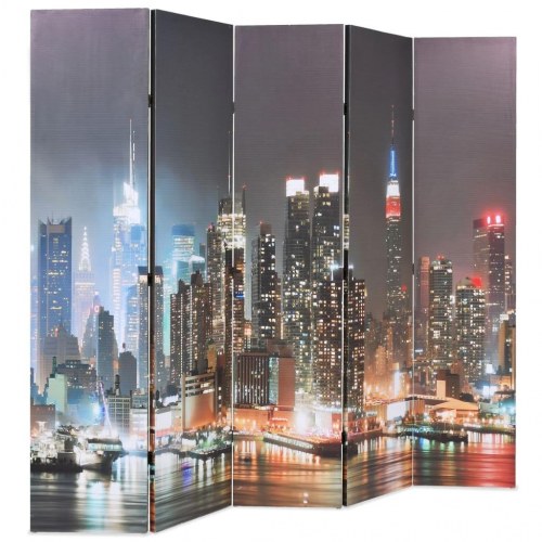 Foldbar rumdeler 200 x 170 cm - New York by Night