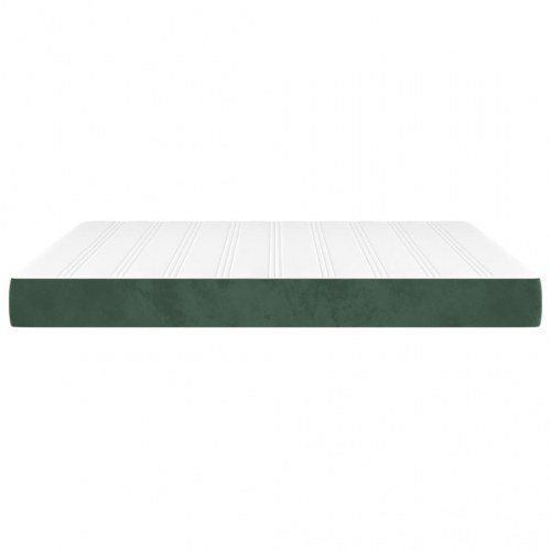 Springmadras med pocketfjedre - medium 160×210×20 cm, fløjl mørkegrøn