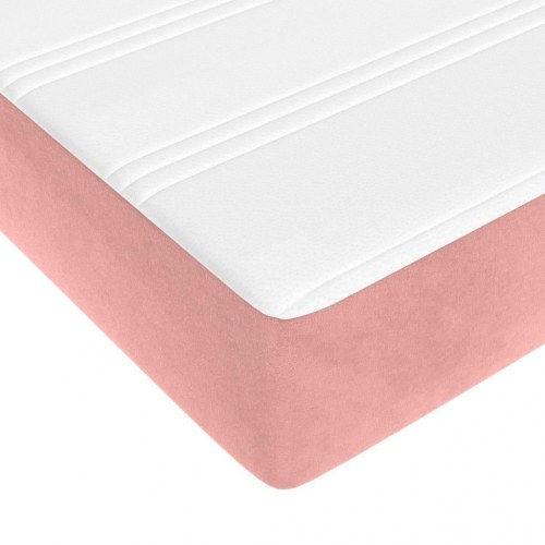 Springmadras med pocketfjedre - medium 140×210×20 cm, fløjl lyserød