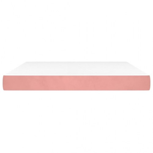 Springmadras med pocketfjedre - medium 160×210×20 cm, fløjl pink