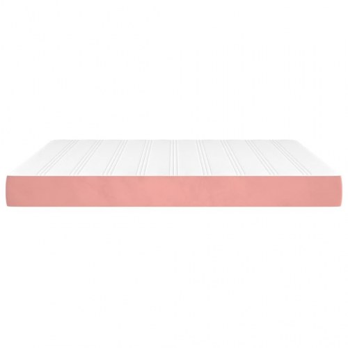Springmadras med pocketfjedre - medium 160×210×20 cm, fløjl pink