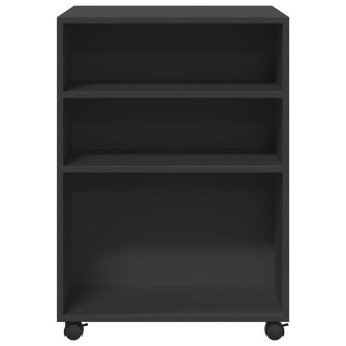 Sidebord med hjul 55x60x78 cm konstrueret træ sort