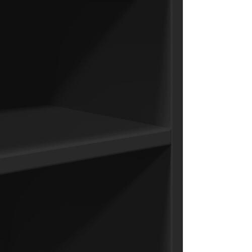 Sidebord med hjul 55x60x78 cm konstrueret træ sort