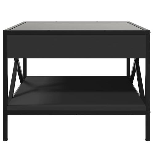 Sofabord med Infinity LED-lys 50x50x38 cm sort