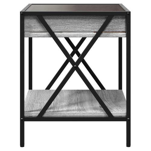 Sofabord med Infinity LED-lys 40x40x49 cm grå sonoma-eg