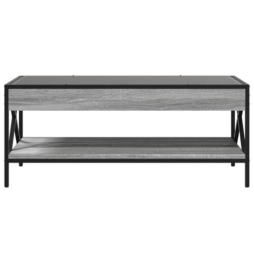 Sofabord med Infinity LED-lys 90x50x38 cm grå sonoma-eg