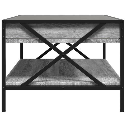 Sofabord med Infinity LED-lys 90x50x38 cm grå sonoma-eg