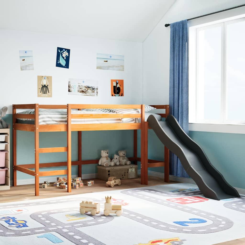Højseng Uden Madras 80x200 Cm Massivt Fyrretræ Gyldenbrun