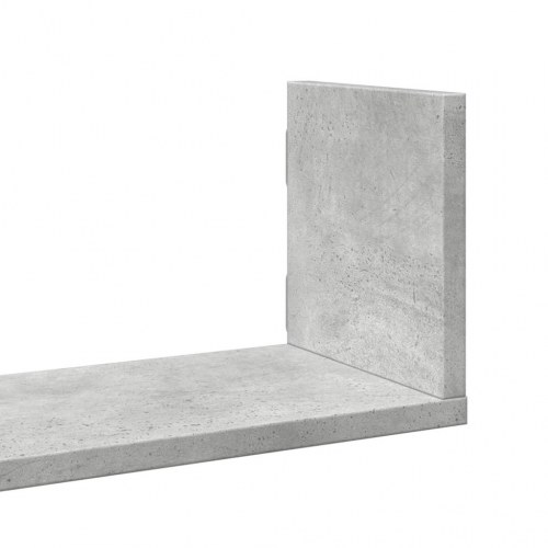 Væghylder 3 stk. - 58 × 18 × 18 cm i konstrueret træ, betongrå