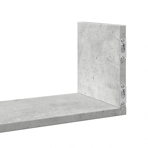 Væghylder 3 stk. - 58 × 18 × 18 cm i konstrueret træ, betongrå