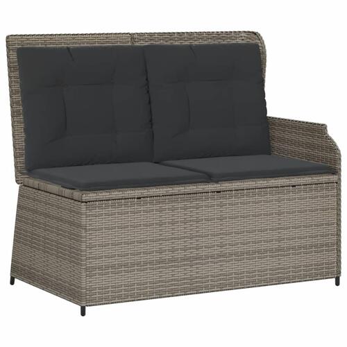 Loungesæt til haven 7 dele med hynder polyrattan grå