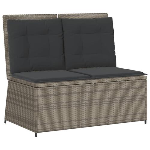Loungesæt til haven 7 dele med hynder polyrattan grå