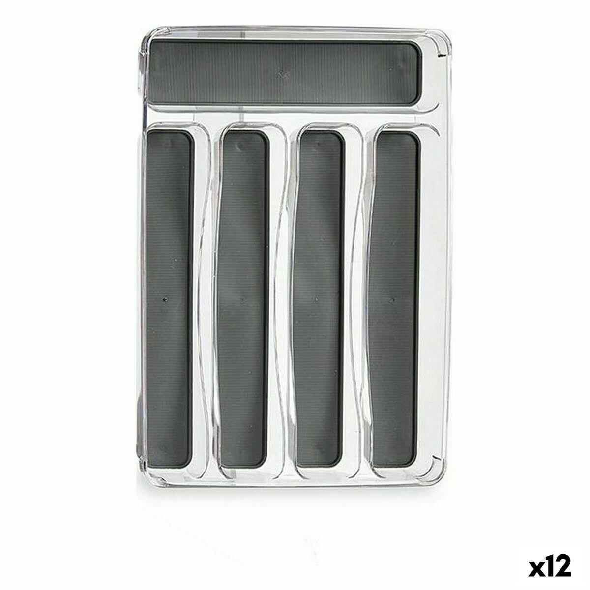 Bestikholder Genbrugt plastik Grå 23,3 x 4,5 x 32,7 cm (12 enheder)
