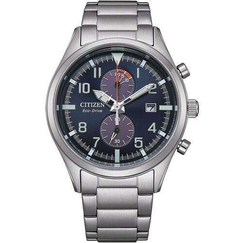 Citizen herreur Sport Chrono Eco-Drive, sølv (Ø 43 mm)