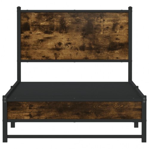 Sengeramme 75 x 190 cm i metal - røget egetræsfarve