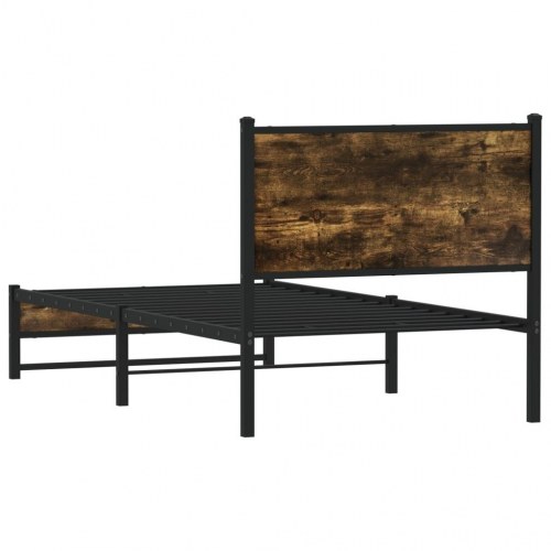 Sengeramme 75 x 190 cm i metal - røget egetræsfarve