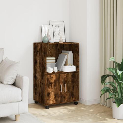 Rullebord 55x40x91 cm konstrueret træ røget egetræsfarve