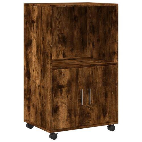 Rullebord 55x40x91 cm konstrueret træ røget egetræsfarve