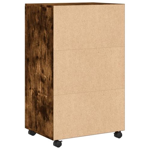 Rullebord 55x40x91 cm konstrueret træ røget egetræsfarve