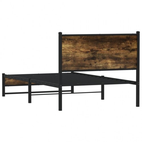 Sengeramme 100 x 200 cm i metal - røget egetræsfarve