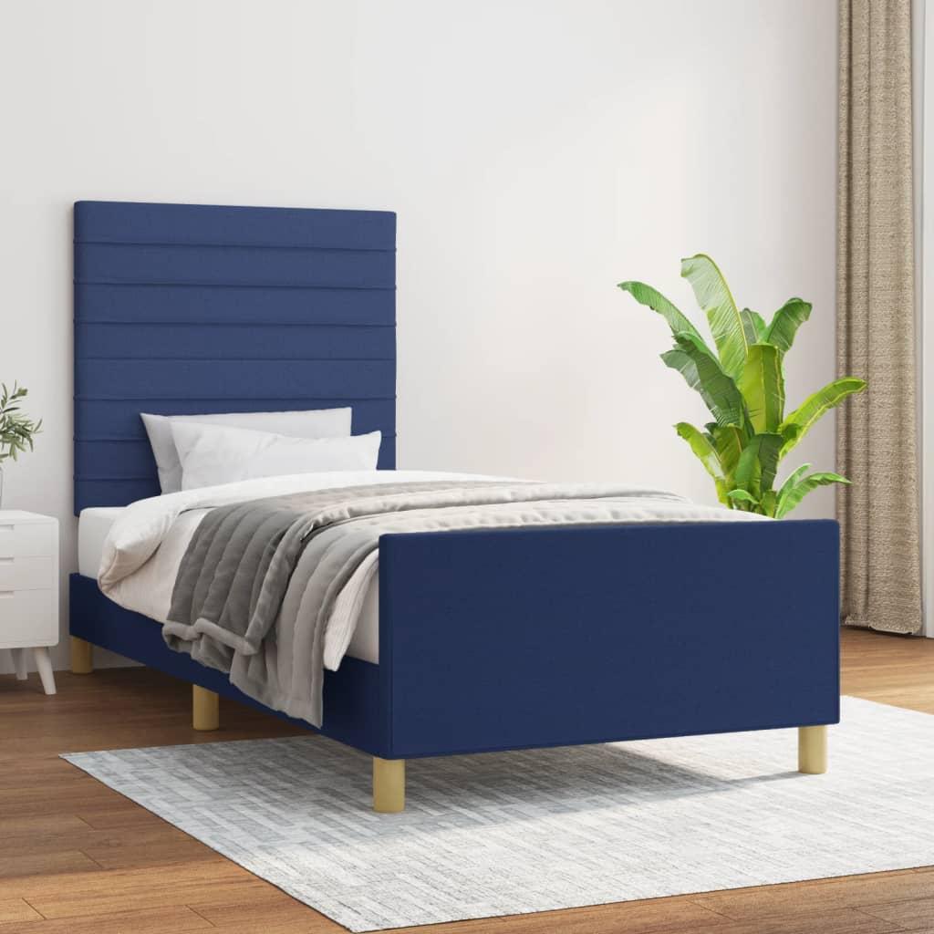 vidaXL sengeramme uden madras 100x200 cm stof blå