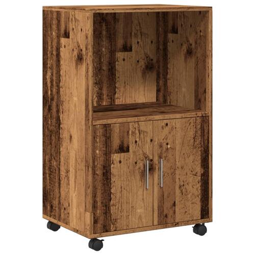 Rullebord 55x40x91 cm konstrueret træ gammelt trælook
