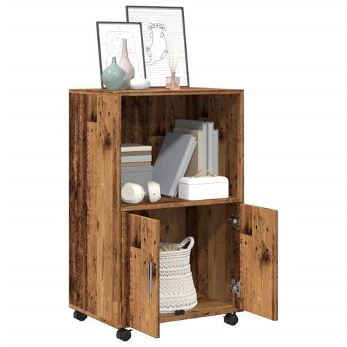 Rullebord 55x40x91 cm konstrueret træ gammelt trælook