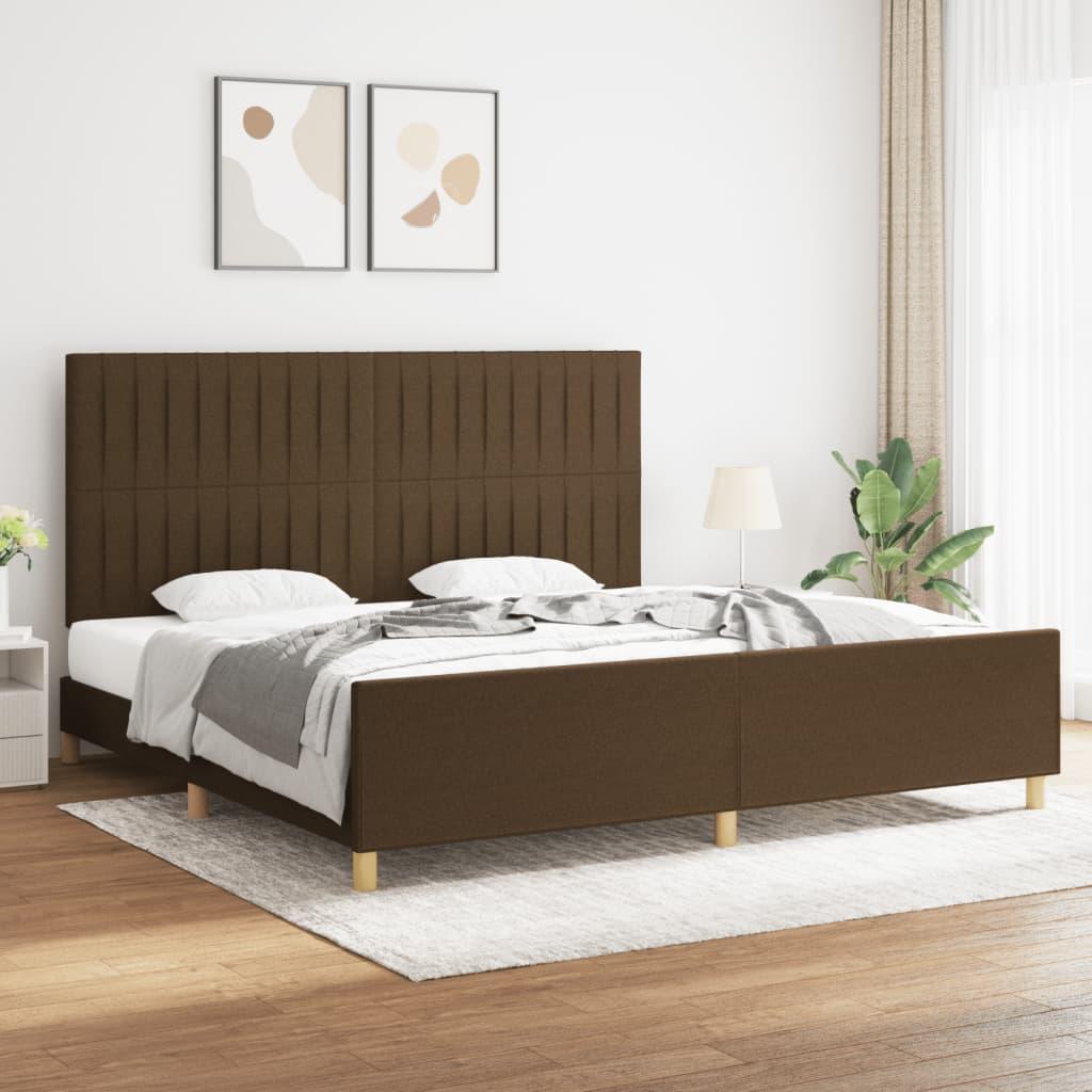 Sengeramme Uden Madras Stof Mørkebrun - Lodrette striber / 200 x 200 cm