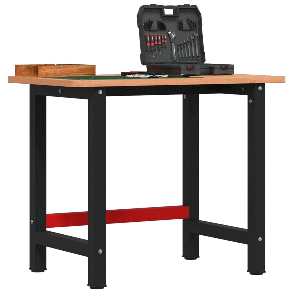 Arbejdsbænk 100x60x81,5 cm massivt bøgetræ rektangulær