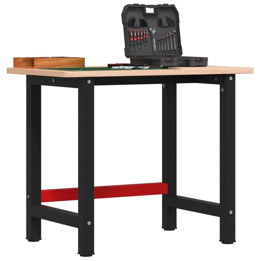 arbejdsbænk 100x60x81,5 cm massivt bøgetræ rektangulær