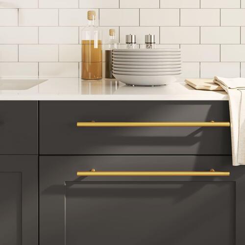 Skabshåndtag 5 stk. 320 mm rustfrit stål guldfarvet