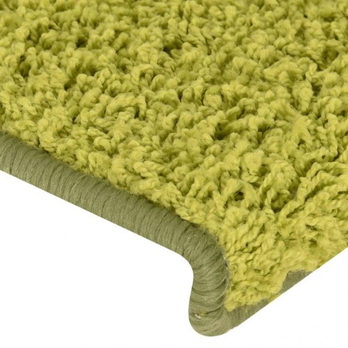 Trappemåtter 15 stk. - 65×21×4 cm - grønne, rektangulær kant